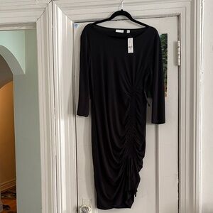 New York & Company Black Asymmetrical Dress